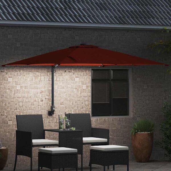 vidaXL Gartenparasol Terrakotta 248,5 x 247,5 x 160 cm Stoff