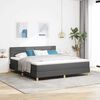 vidaXL LED Boxspringbett mit Matratze Dunkelgrau 180 x 200 cm Stoff