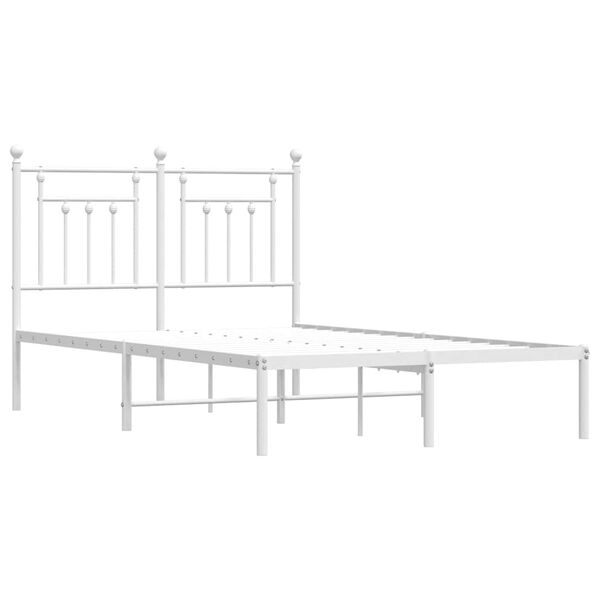 vidaXL Bettgestell mit Kopfteil Metall Wei&szlig; 120x200 cm