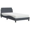 vidaXL Bett mit Matratze "Dover" Dunkelgrau 100x200 cm Samt