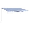 vidaXL Markise Manuell Einziehbar mit LED 400x300 cm Blau und Wei&szlig;