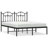 vidaXL Bettgestell mit Kopfteil Metall Schwarz 140x190 cm