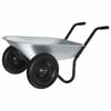 vidaXL Schubkarre Silber und Schwarz 124 x 73 x 65 cm Stahl