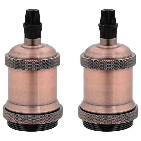 vidaXL Lampenfassungen 2 Stk. Rot-Bronze E27