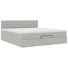 vidaXL Ottoman-Bett mit Matratze Hellgrau 160x200 cm Samt