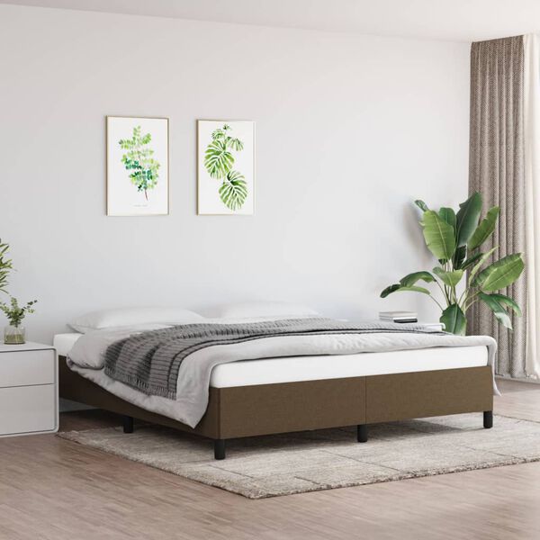 vidaXL Bettgestell ohne Matratze Dunkelbraun 180x200 cm Stoff