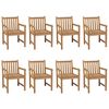 vidaXL Gartenst&uuml;hle 8 Stk. mit Roten Kissen Massivholz Teak