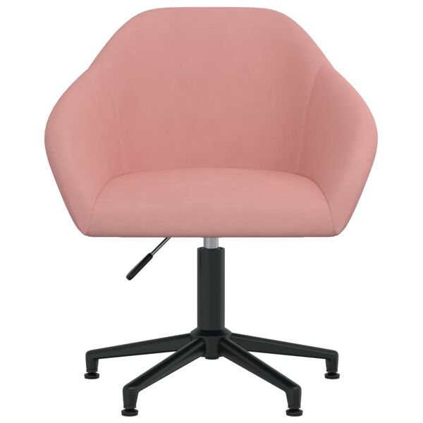 vidaXL Esszimmerst&uuml;hle 2 Stk. Drehbar Rosa Samt
