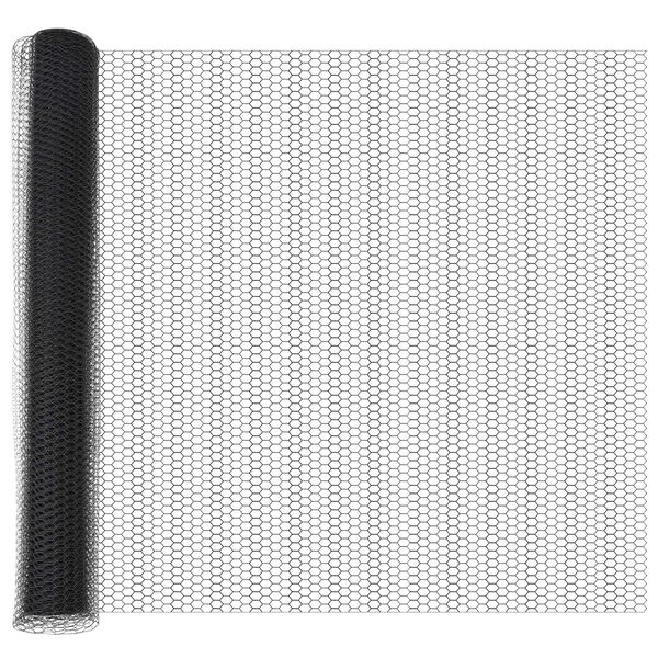 vidaXL Hexagonzaun Grau 1,4 x 25 m PVC