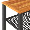 vidaXL Gartentisch Schwarz 70x38x42 cm Poly Rattan Akazienholz