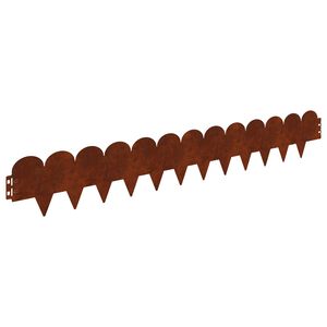 vidaXL Rasenkante mit spitzer & runder Oberkante 10 stk. 103x15cm