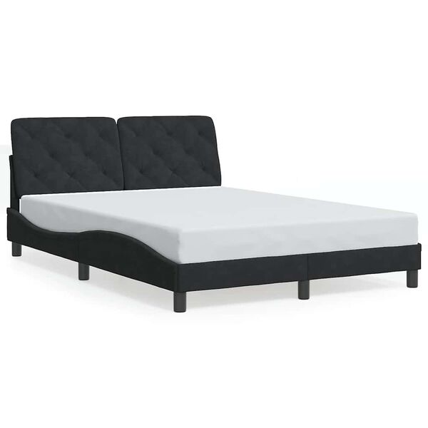 vidaXL Bettgestell ohne Matratze Schwarz 140x200 cm Samt
