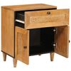 vidaXL Nachttisch mit T&uuml;r Hellbraun 50 x 33 x 62 cm Massivholz Akazie