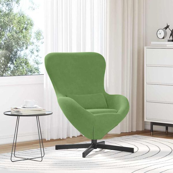 vidaXL Eiersessel Hellgr&uuml;n 63 x 73 x 90 cm Samt