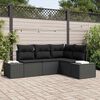 vidaXL Gartensofa-set mit Speicher 4 pcs Schwarz Poly-Rattan