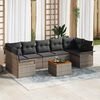 vidaXL Gartensofa-set mit Speicher 8 pcs Grau Poly-Rattan