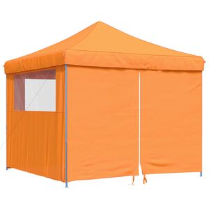 vidaXL Partyzelt Faltbar Pop-Up mit 4 Seitenteilen Orange