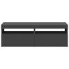 vidaXL TV-Schränke LED-Leuchten 2 Stk. Grau 60x35x40cm