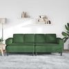 vidaXL Sofa mit Kissen Dunkelgr&uuml;n 250 x 188 x 76 cm Cordstoff