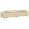 vidaXL Sofa mit Kissen Creme 250 x 77 x 76 cm Stoff