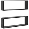 vidaXL W&uuml;rfelregale 2 Stk. Hochglanz-Grau 80x15x26,5 cm Holzwerkstoff