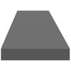 vidaXL Schweberegale 2 Stk. Hochglanz-Grau 120x23,5x3,8 cm MDF