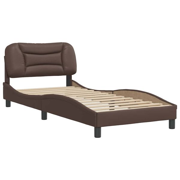 vidaXL Bettgestell ohne Matratze "Hvar" Braun 90x190 cm Kunstleder
