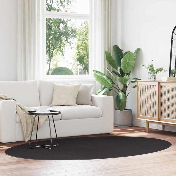 vidaXL Bereichsteppiche Oval HUARTE Schwarz 230 x 160 cm