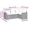 vidaXL 4-tlg. Garten-Sofagarnitur mit Kissen Hellgrau Poly Rattan
