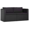 vidaXL 7-tlg. Garten-Lounge-Set mit Kissen Poly Rattan Schwarz