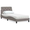 vidaXL Bett mit Matratze Taupe 80x200 cm Stoff