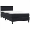 vidaXL Boxspringbett mit Matratze Schwarz 90x210 cm Samt