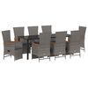 vidaXL Garten Essgruppe 9 stk. Grau Poly-Rattan