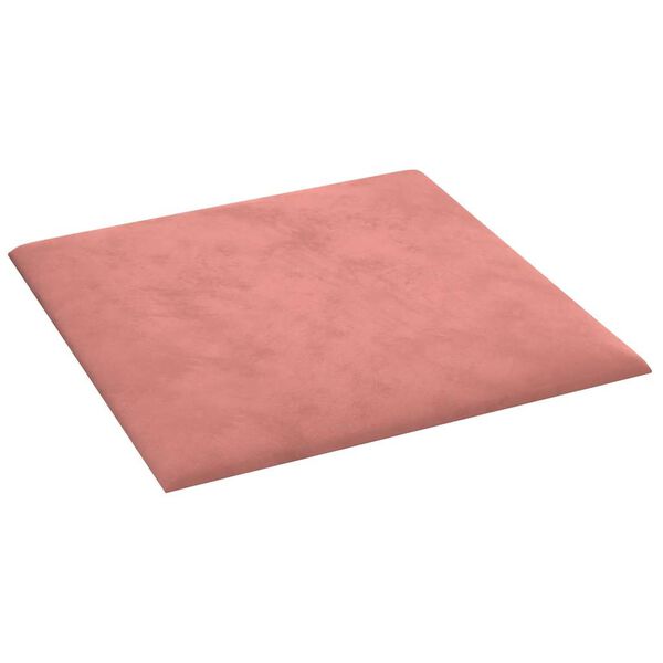 vidaXL Wandpaneele 12 Stk. Rosa 30x30 cm Samt 1,08 m&sup2;