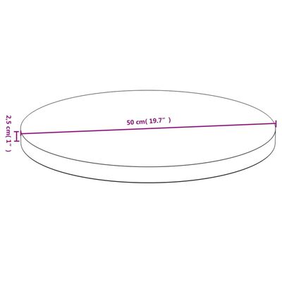 vidaXL Tischplatte Ø50x2,5 cm Bambus