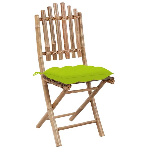 vidaXL Klappbare Gartenst&uuml;hle 2 Stk. mit Kissen Bambus