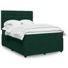 vidaXL Boxspringbett mit Matratze Dunkelgr&uuml;n 140x200 cm Samt