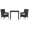 vidaXL Garten Essgruppe mit Kissen 3 pcs Braun Poly-Rattan