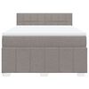 vidaXL Boxspringbett mit Matratze Taupe 160x200 cm Stoff