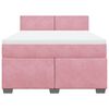 vidaXL Boxspringbett mit Matratze Rosa 140x190 cm Samt