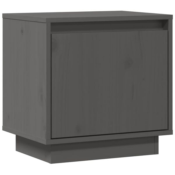 vidaXL Nachttisch Grau 40x30x40 cm Massivholz Kiefer