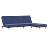 vidaXL Schlafsofa 2-Sitzer mit Fu&szlig;hocker Blau Stoff