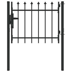 vidaXL Zauntor mit Schloss Grau 103 x 250 cm Pulverbeschichteter Stahl