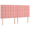 vidaXL Bettgestell mit Kopfteil Rosa 140x190 cm Samt