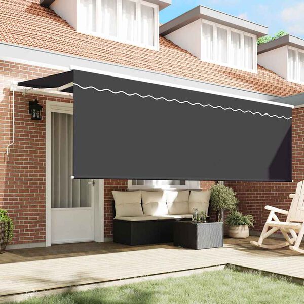 vidaXL Markise mit Blende Anthrazit 350 x 200 x 120 cm