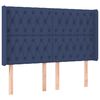 vidaXL Boxspringbett mit Matratze & LED Blau 140x190 cm Stoff