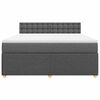 vidaXL Boxspringbett mit Matratze Dunkelgrau 180x200 cm Stoff