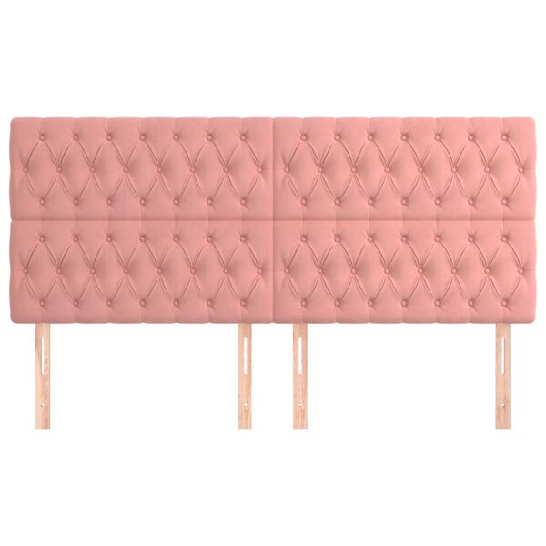 vidaXL Kopfteil Rosa 180x7x118/128 cm Samt