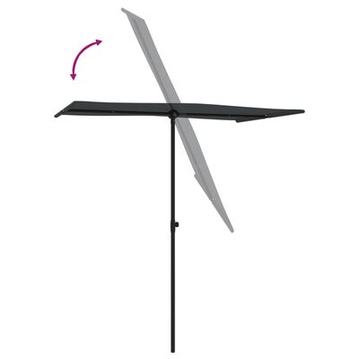 vidaXL Sonnenschirm mit Aluminium-Mast 180x110 cm Schwarz