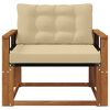 vidaXL Outdoor-Sofagarnitur Massives Akazienholz und Textilene Natur